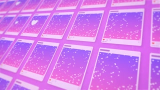 Social Media Posts Animation Purple Seamless