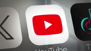 Youtube Close Up With Other Social Media App Icons